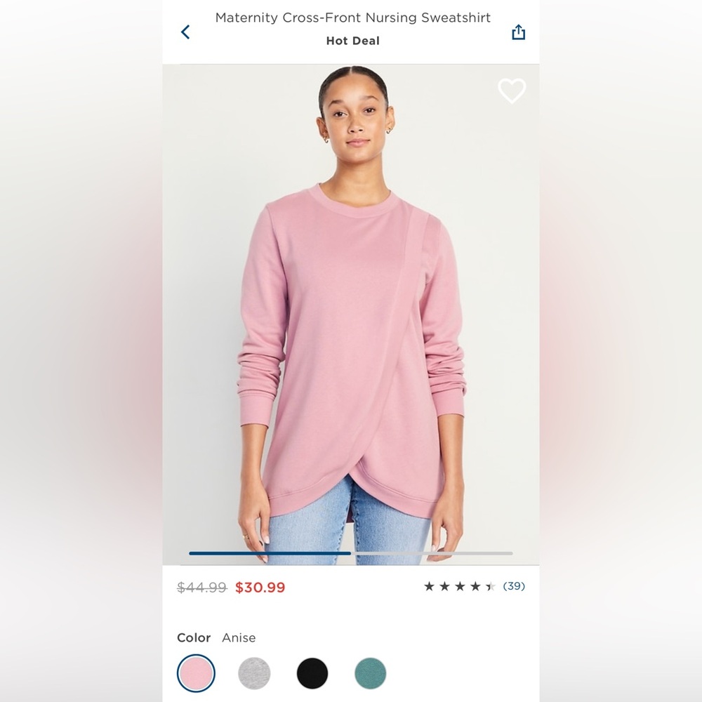 Old Navy Maternity Cross-Front Nursing Sweatshirt